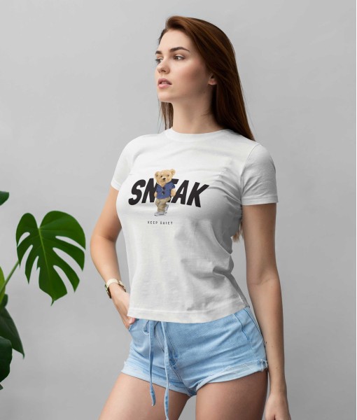 Дамска тениска с щампа Мечета Sneak Bear
